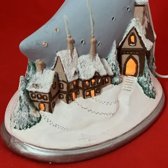 Gare Ceramic Silent Night Moon Scenic Christmas Winter‎ Snow Church  W/ Light #3 - Picture 8 of 16